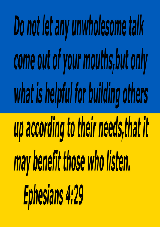 support Ukraine,, bible quote on canvas